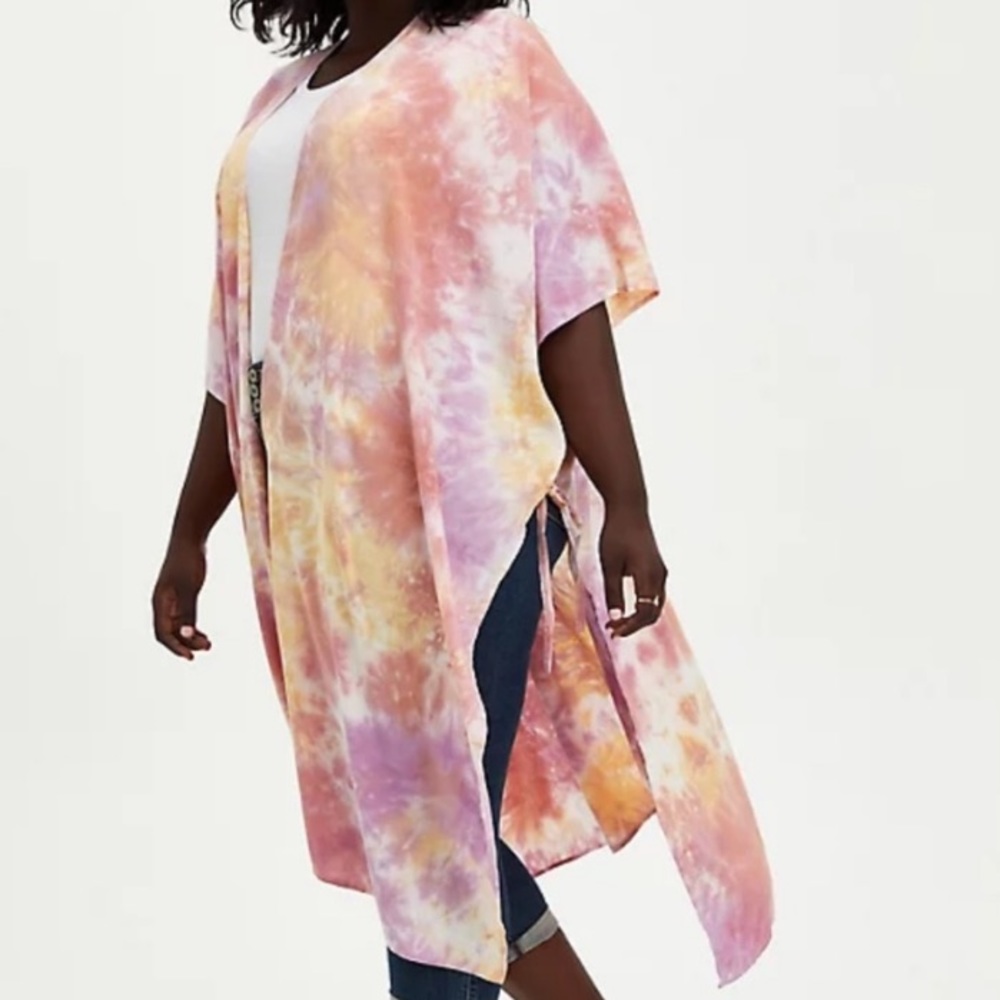 NWT TORRID Gorgeous Tie Dye Ruana - One Size - Swimsuit Cover Up - Picture 8 of 8